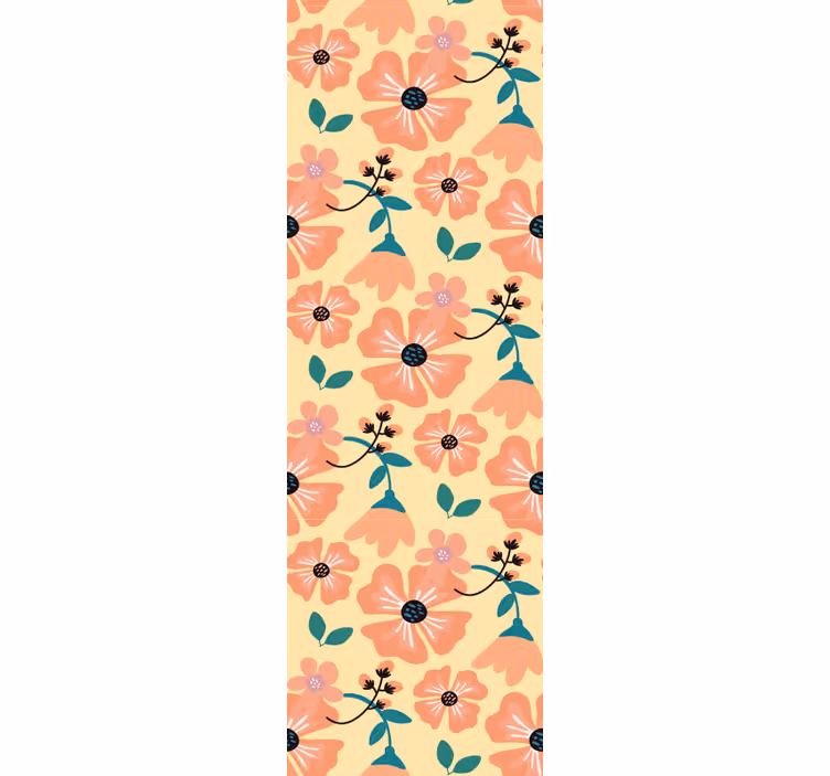 Blommönster Tapet blommor - Tenstickers