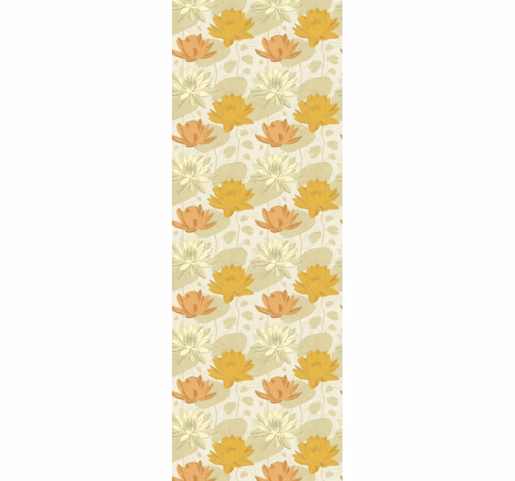 Vintage lotusblommig tapet - Tenstickers