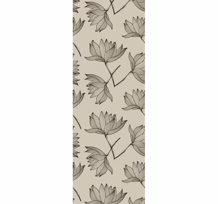 Skisserad blommig Tapet blommor - Tenstickers