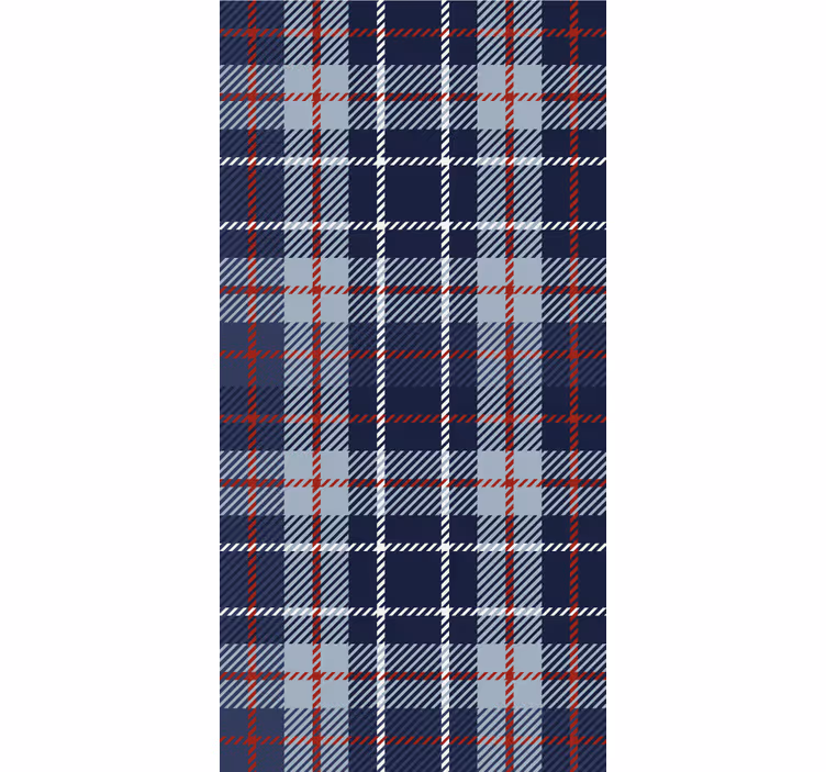 Blå och röd tartan klassisk tapet - Tenstickers