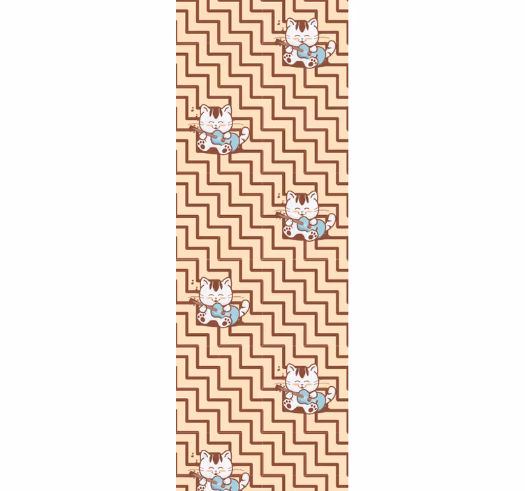 Geometriskt kattmotiv tapet katter - Tenstickers