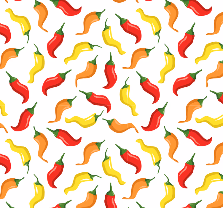 Chilipeppar mönster tapet natur - Tenstickers