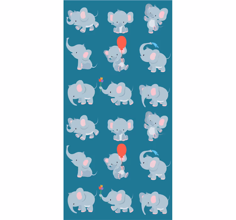 Lekfulla elefanter Bebis tapet - Tenstickers