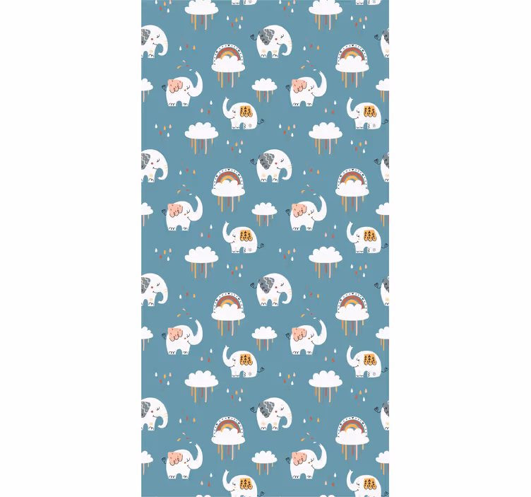 Lekfull elefantparad elefant tapet - Tenstickers
