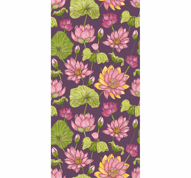 Botaniska blommönster Tapet blommor - Tenstickers