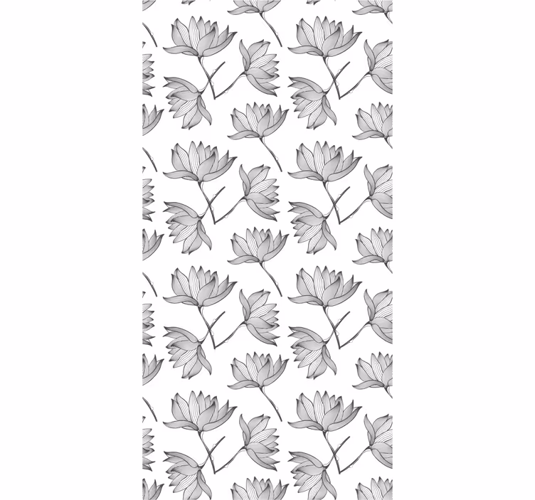 Vita lotusmönster blomma tapeter - Tenstickers