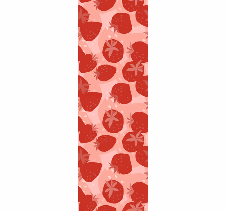 Jordgubbsmotiv Tapet blommor - Tenstickers