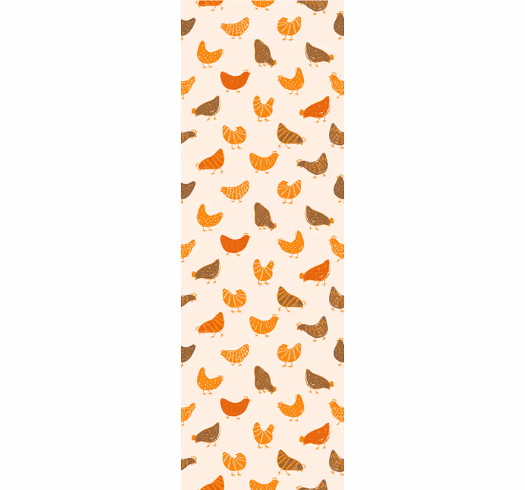 Chick and chick orange mönster tapet - Tenstickers