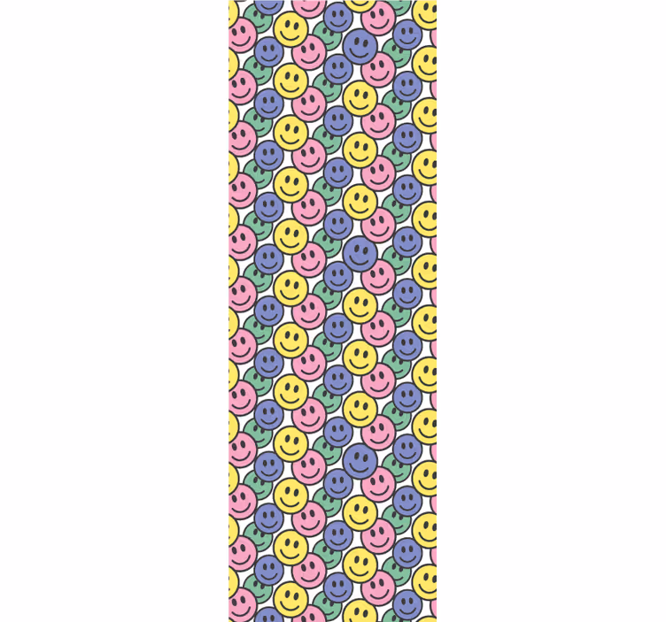 Färgglada pastell smiley ansikten sovrum tapet - Tenstickers