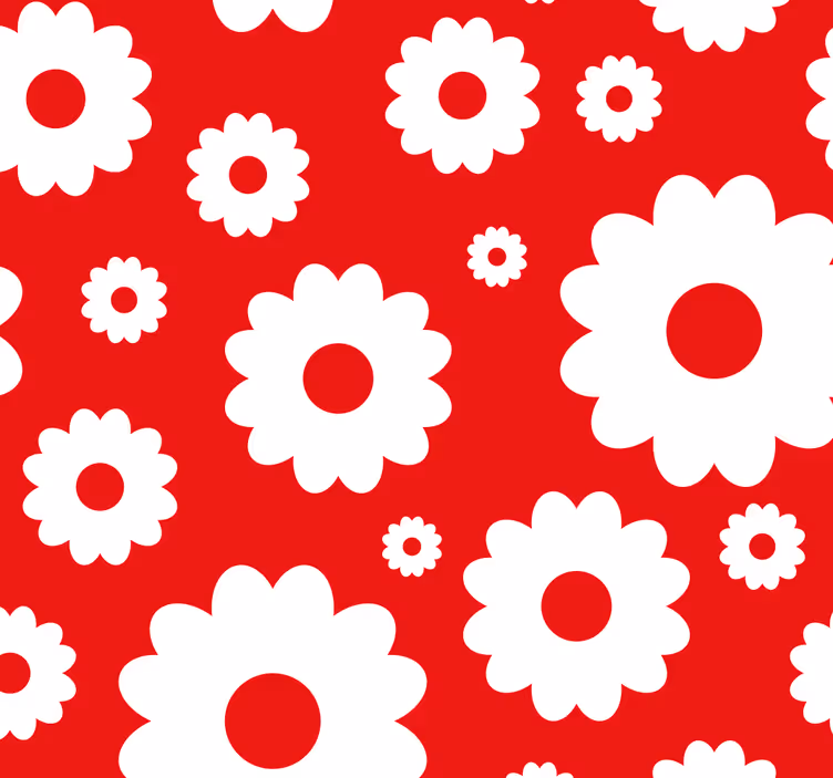 Vita prästkragar blomma tapet - Tenstickers
