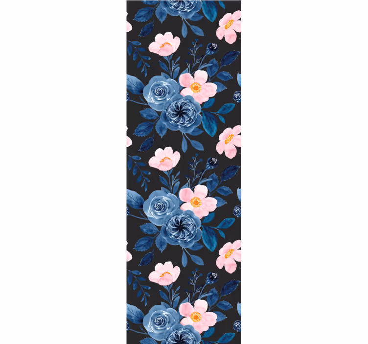 Blommönster på svart bakgrundsbild - Tenstickers