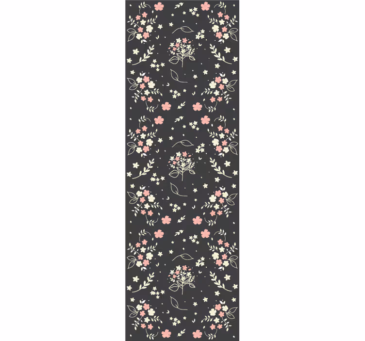 Grå bakgrund med liten blommatapet - Tenstickers