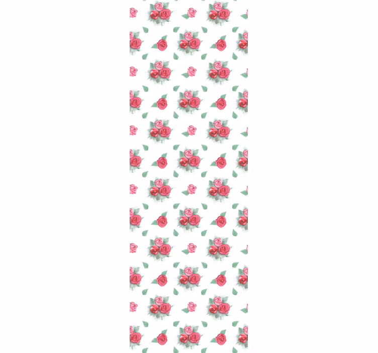 Rosa och röda rosor mönster blomma tapet - Tenstickers