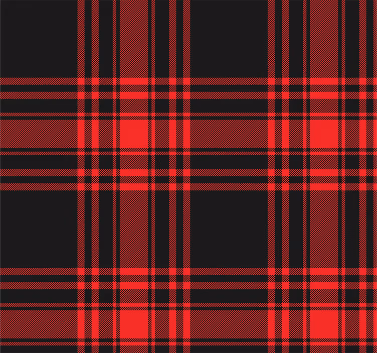Menzies tartan svart röd mönster tapet - Tenstickers