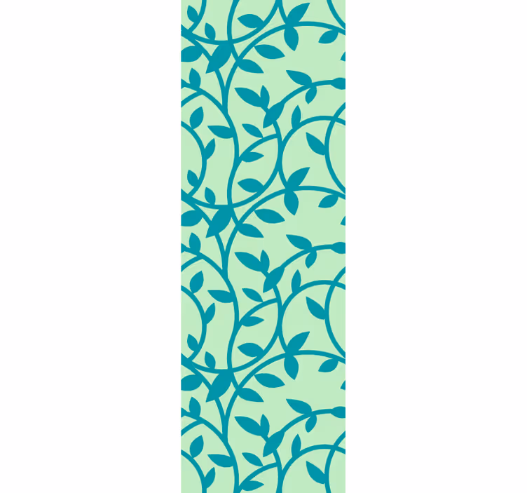 Grön med turkosa blommor tapeter - Tenstickers
