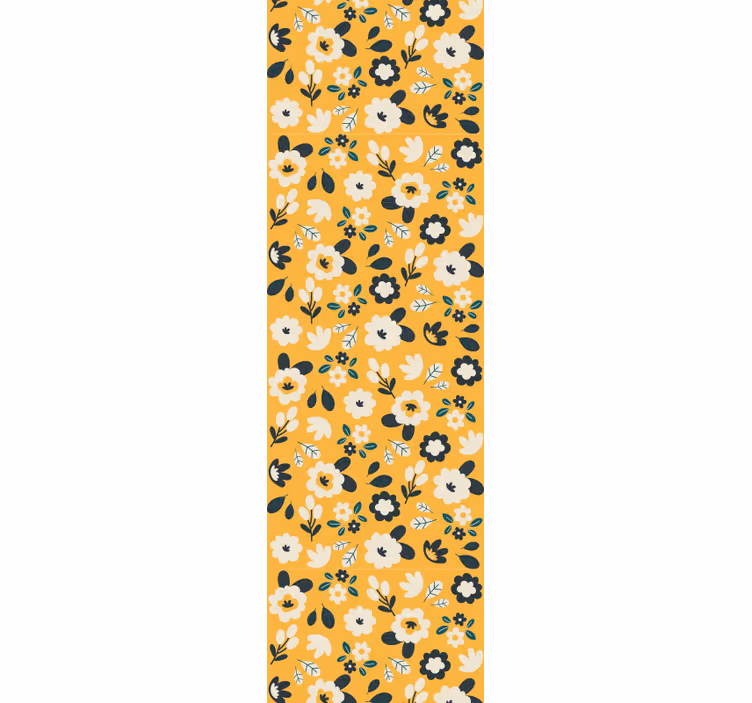 Ljusgula och vita blommor tapeter - Tenstickers