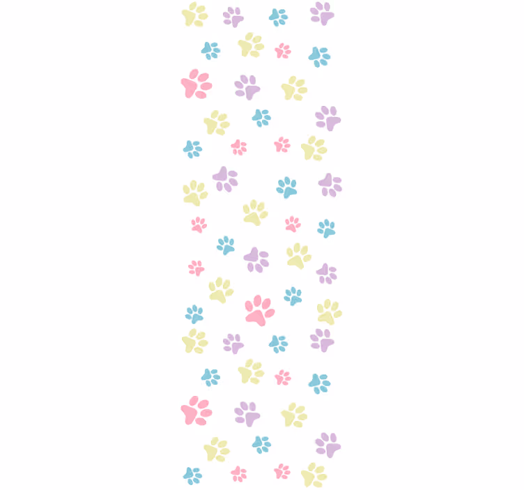 Fantastiska färgglada hundtassar sovrumstapeter - Tenstickers