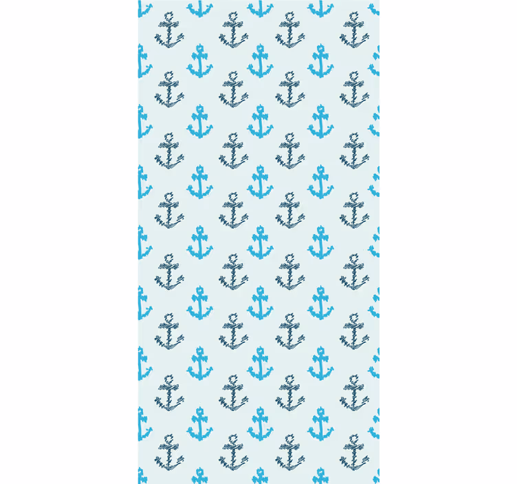 Nautiskt ankarmönster badrumstapet - Tenstickers