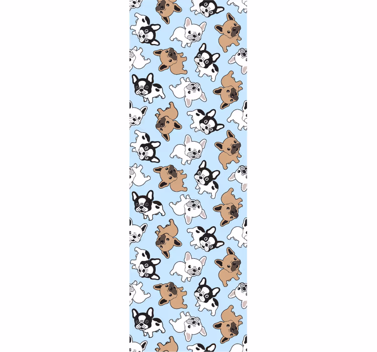 Fransk bulldog mönster sovrum tapet - Tenstickers