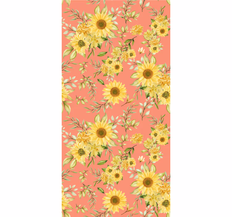 Vintage solrosor blommig tapet - Tenstickers