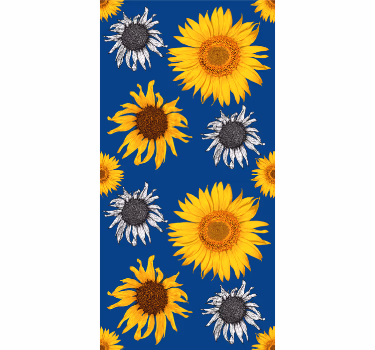 Exotiska solrosor blommig tapet - Tenstickers