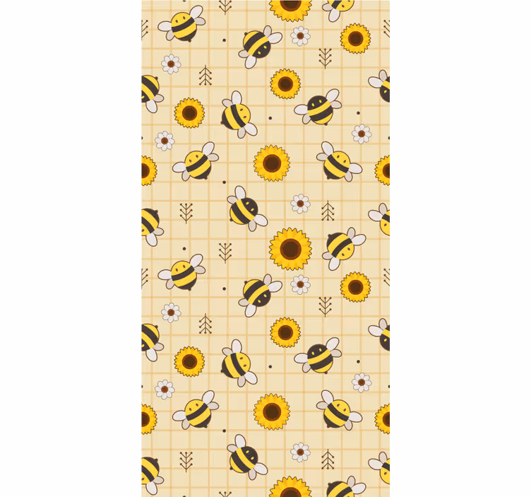 Bee solros mönster Dyr tapet - Tenstickers