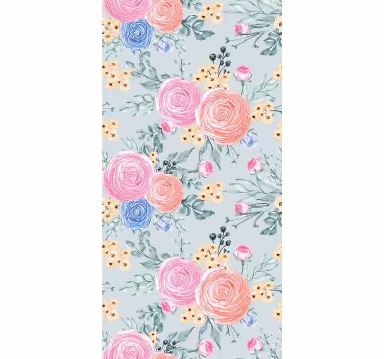 Delikat pastellblommor blommig tapet - Tenstickers