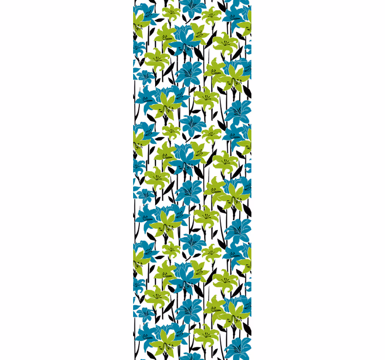 Tapet blommor färgglad blommig blomstring - Tenstickers