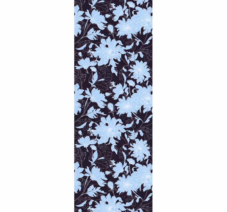 Vintage gamla blå blommor mönster tapet - Tenstickers