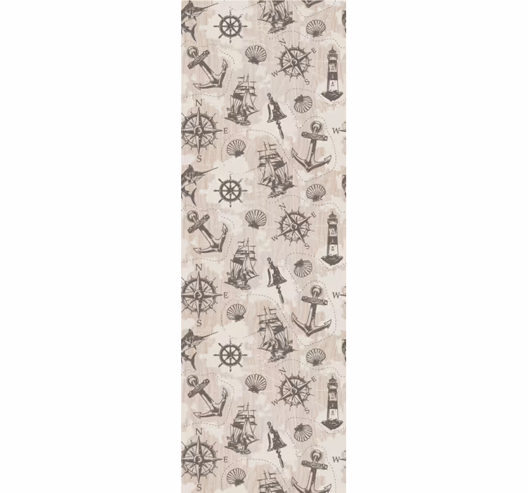 Ankare på träplankor mönster tapet - Tenstickers