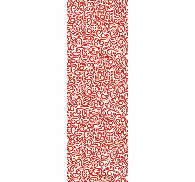 Röd polska blomma tapeter - Tenstickers