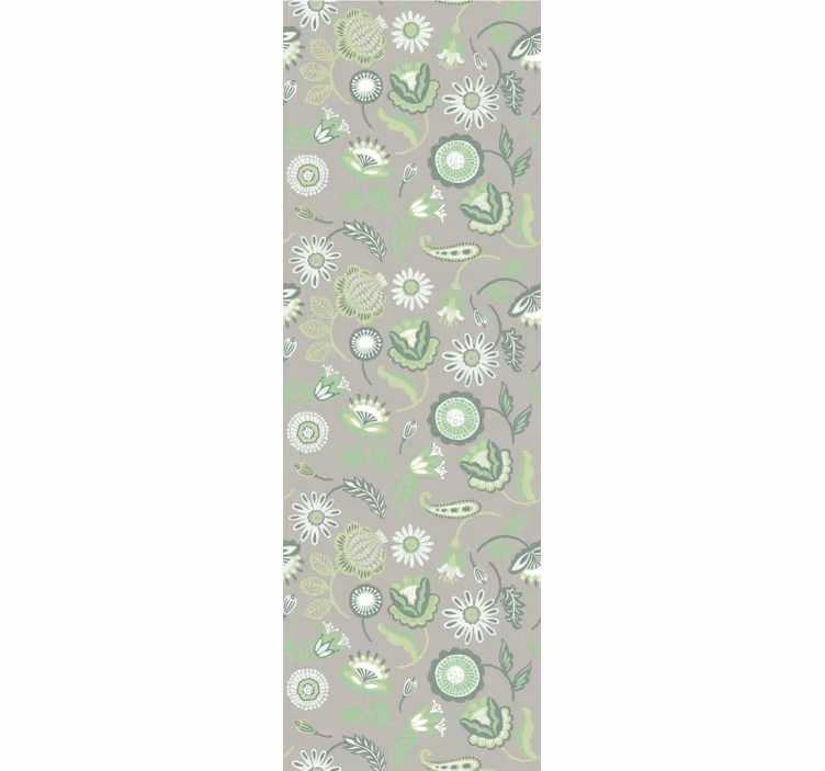 Känsliga gröna polska blommor blomma tapeter - Tenstickers