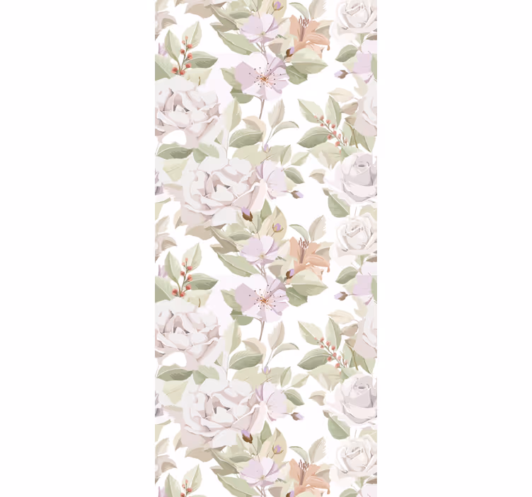 Blommig blomning ensemble Tapet blommor - Tenstickers