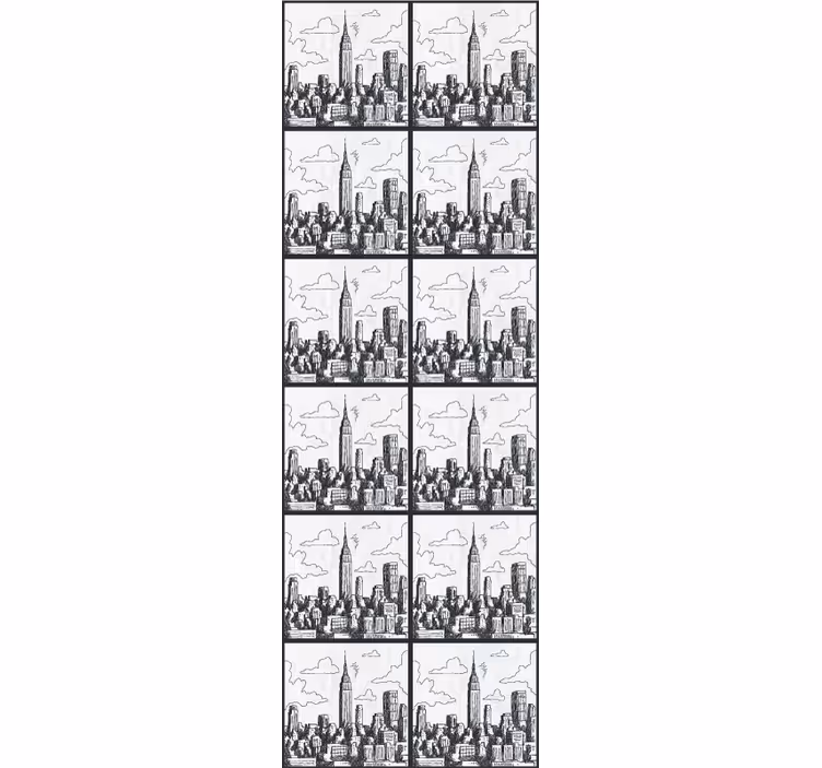 Urban skyline skiss Tapet städer och länder - Tenstickers