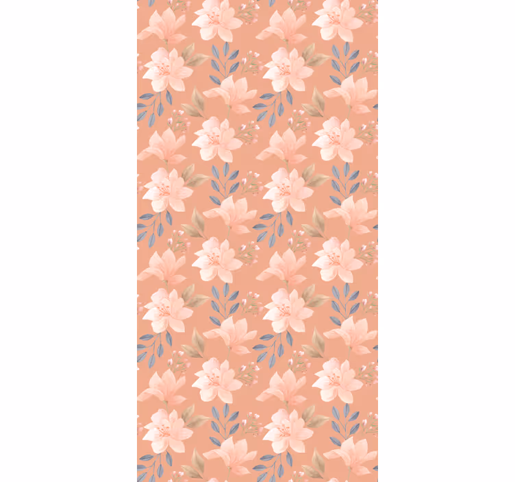 Målad akvarell blommönster tapeter - Tenstickers