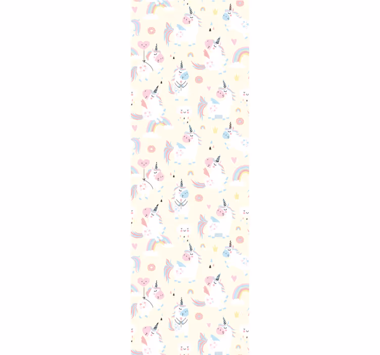 Glada enhörningar wonderland barn tapeter - Tenstickers