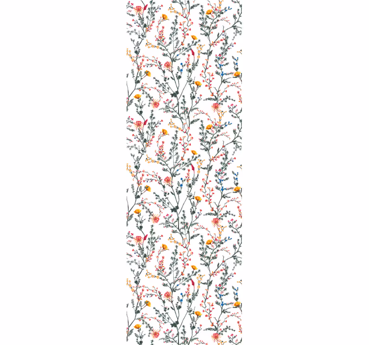 Blommig botanisk spridning Tapet blommor - Tenstickers