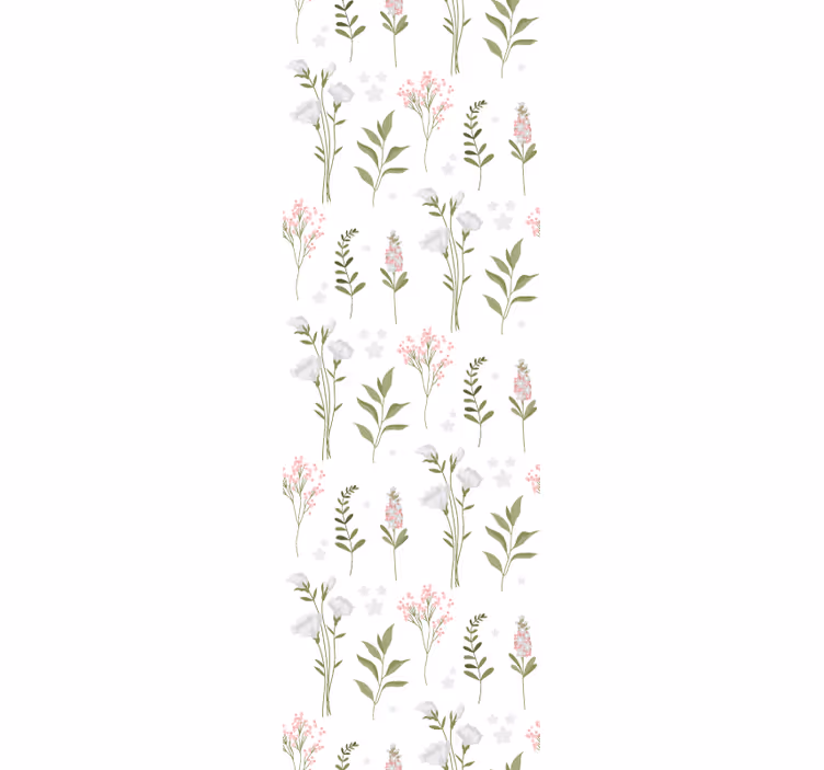 Minimalistisk blommig tapet i vild blommig stil - Tenstickers
