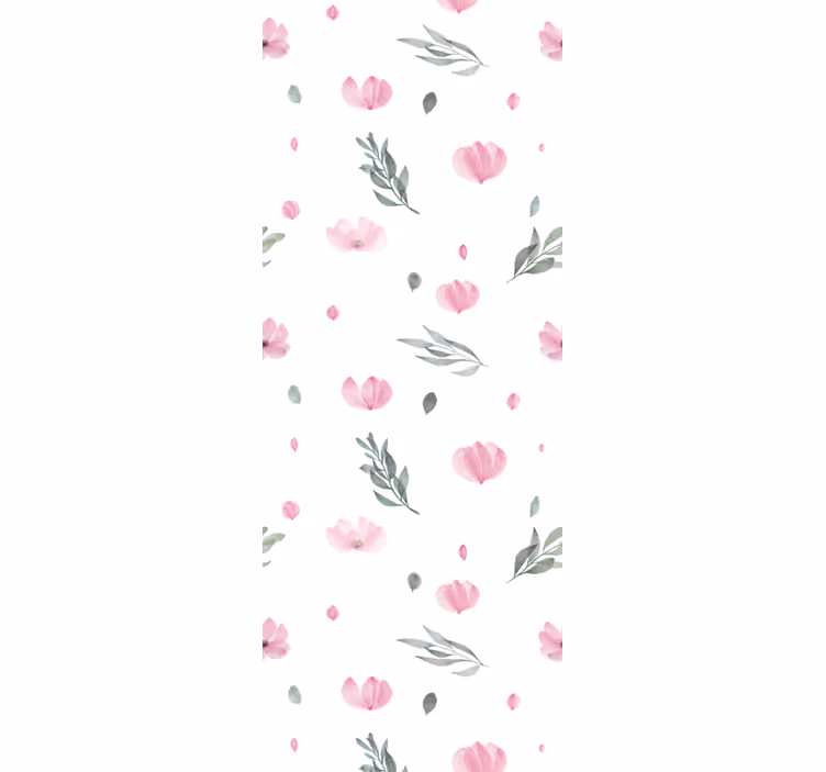 Rosa små blommor barn tapet - Tenstickers