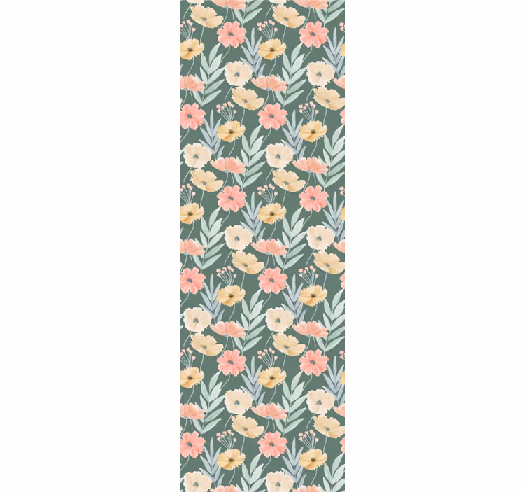 Blommigt blommönster Tapet blommor - Tenstickers