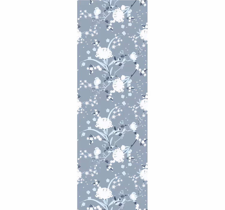 Grå fina blommor Äktenskap tapet - Tenstickers