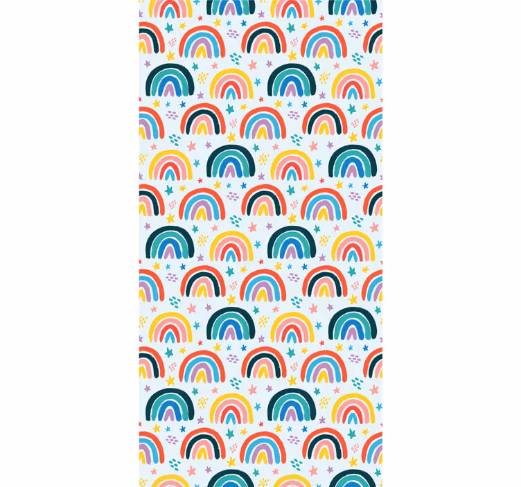 Regnbågsfjärilscollage barn tapet - Tenstickers