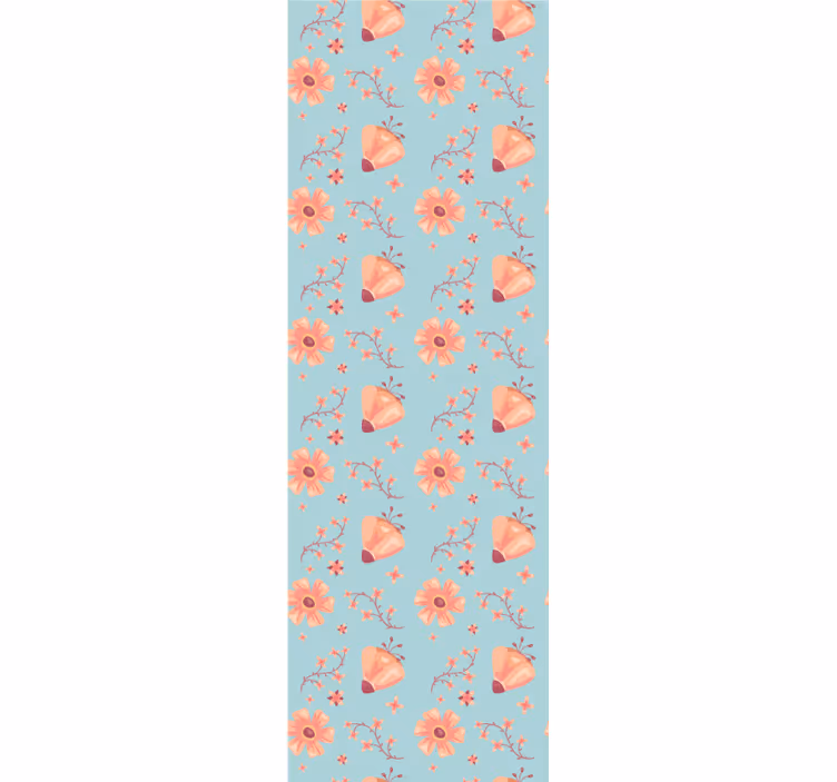 Tapet blommor fjärilsmönster - Tenstickers