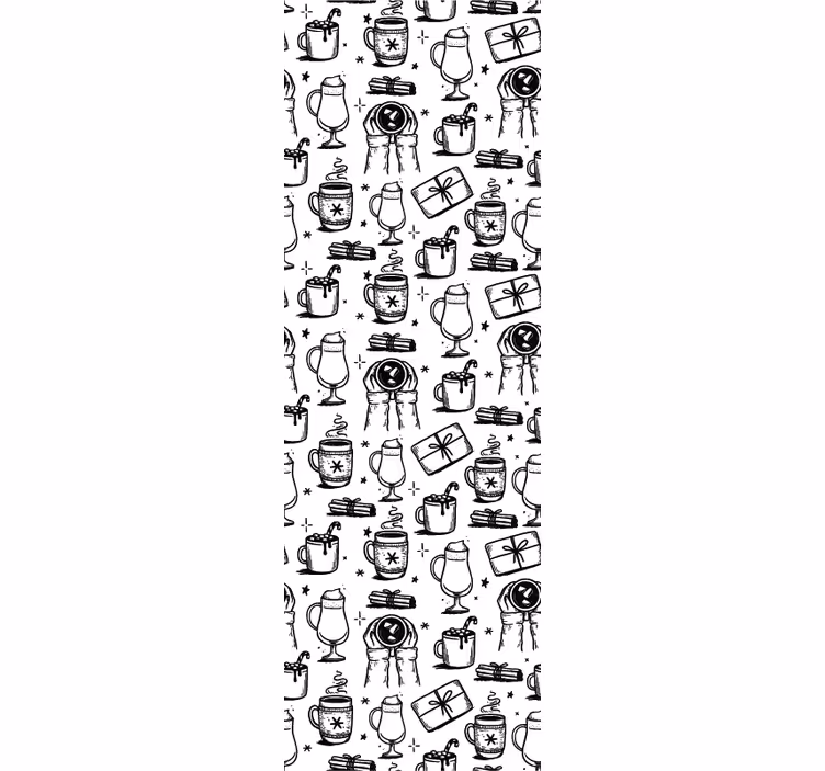 Festliga skisser Tapet jul - Tenstickers