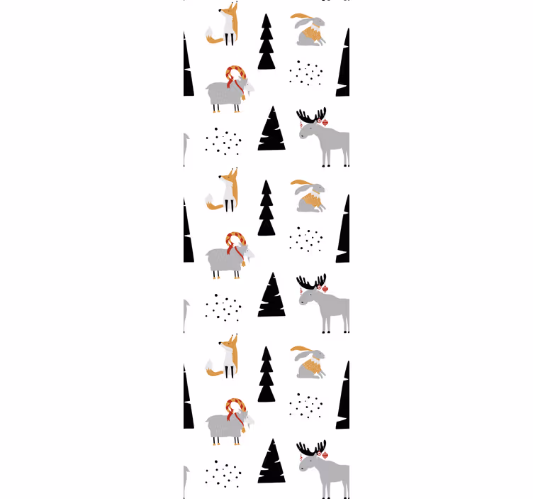 Vinter djur mönster jul tapeter - Tenstickers