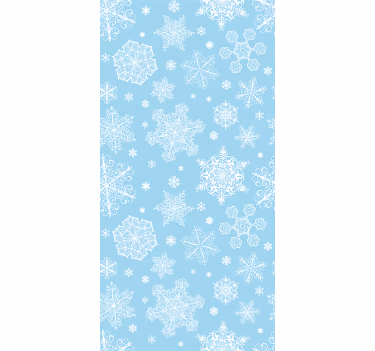 Vita snöflingor på blå jul tapet - Tenstickers