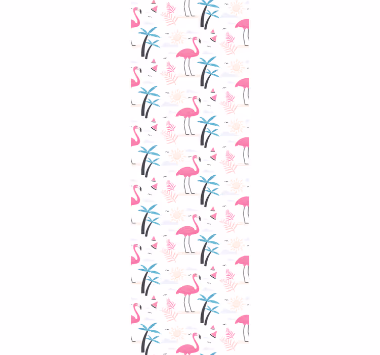 Flamingo tropisk scen Tapet fåglar - Tenstickers
