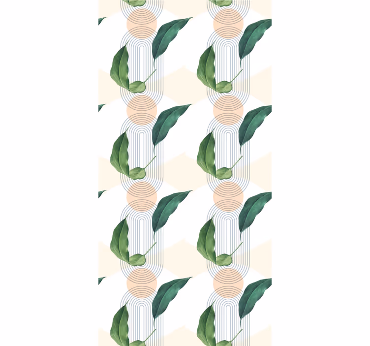 Lummiga geometriska Tapet blad - Tenstickers