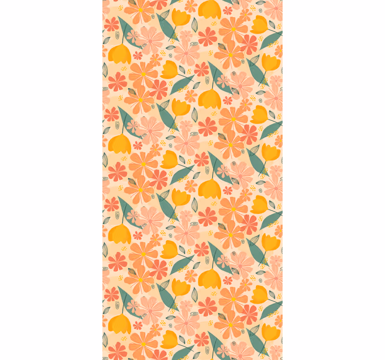 Vintage blad och blommor blomma tapeter - Tenstickers