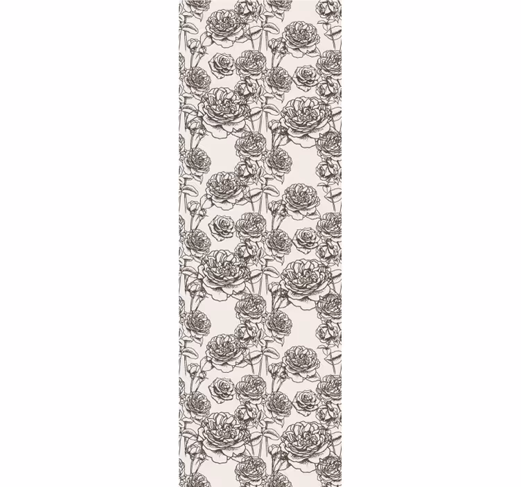 Svartvita blommor tapet - Tenstickers